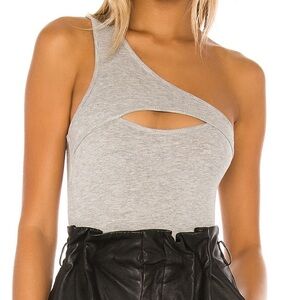 One Shoulder Bodysuit in Grey